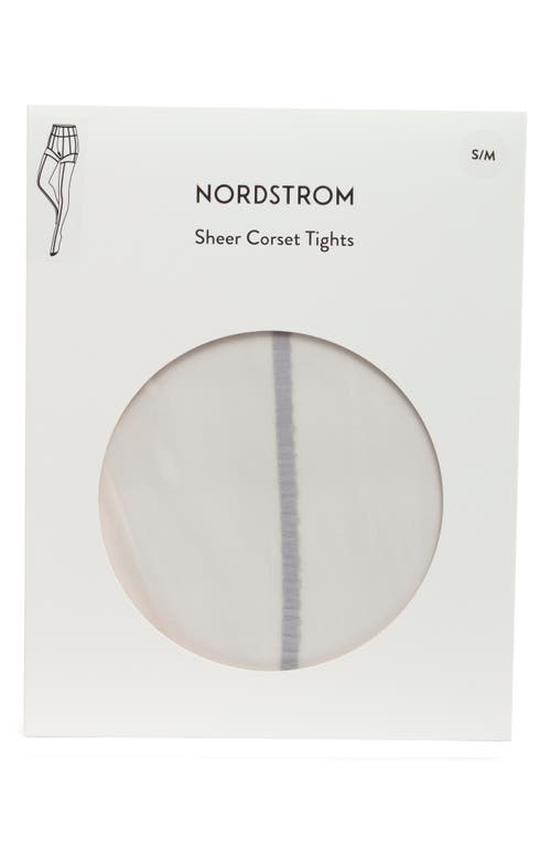 Nordstrom Sheer Corset Stripe Tights In Grey Dapple