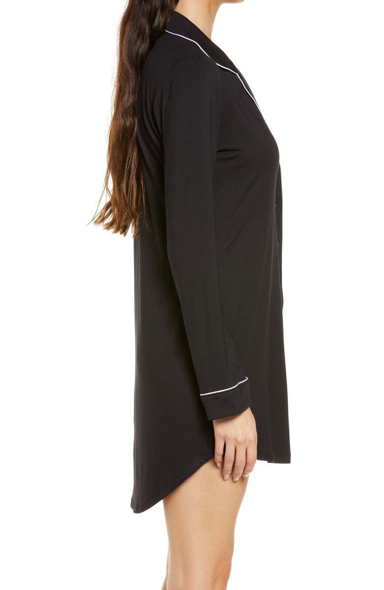 Nordstrom Moonlight Eco Nightshirt, Alternate, color, Black