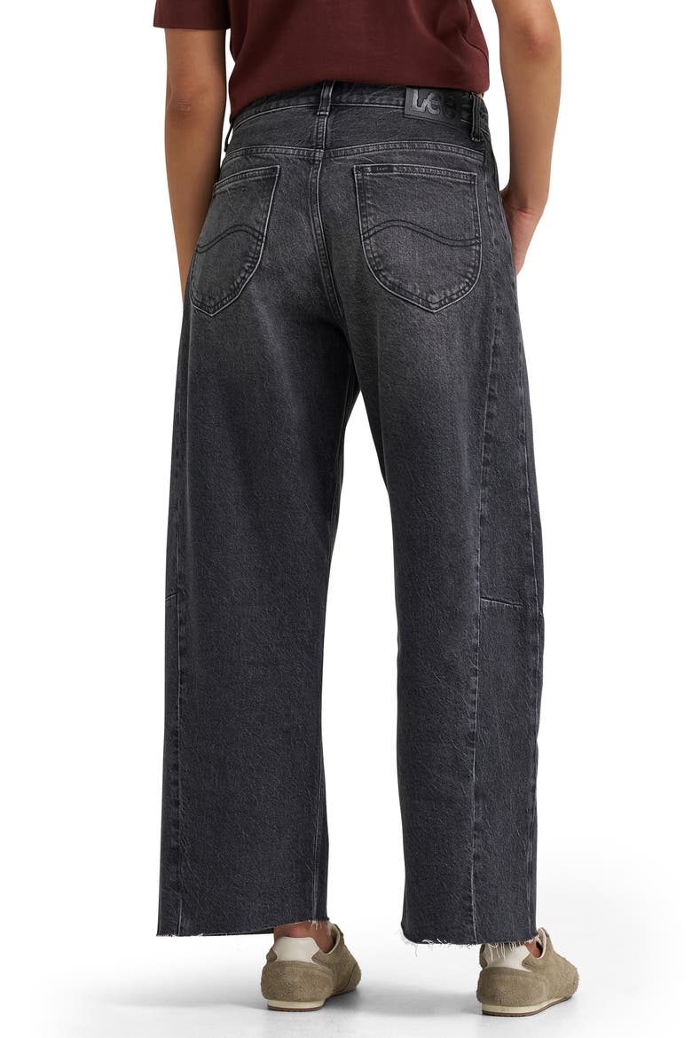 Rider Low Slung Barrel Leg Jeans, Alternate, color, CHARRED BLACK