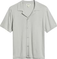 Open Edit Camp Short Sleeve Button Up Sweater