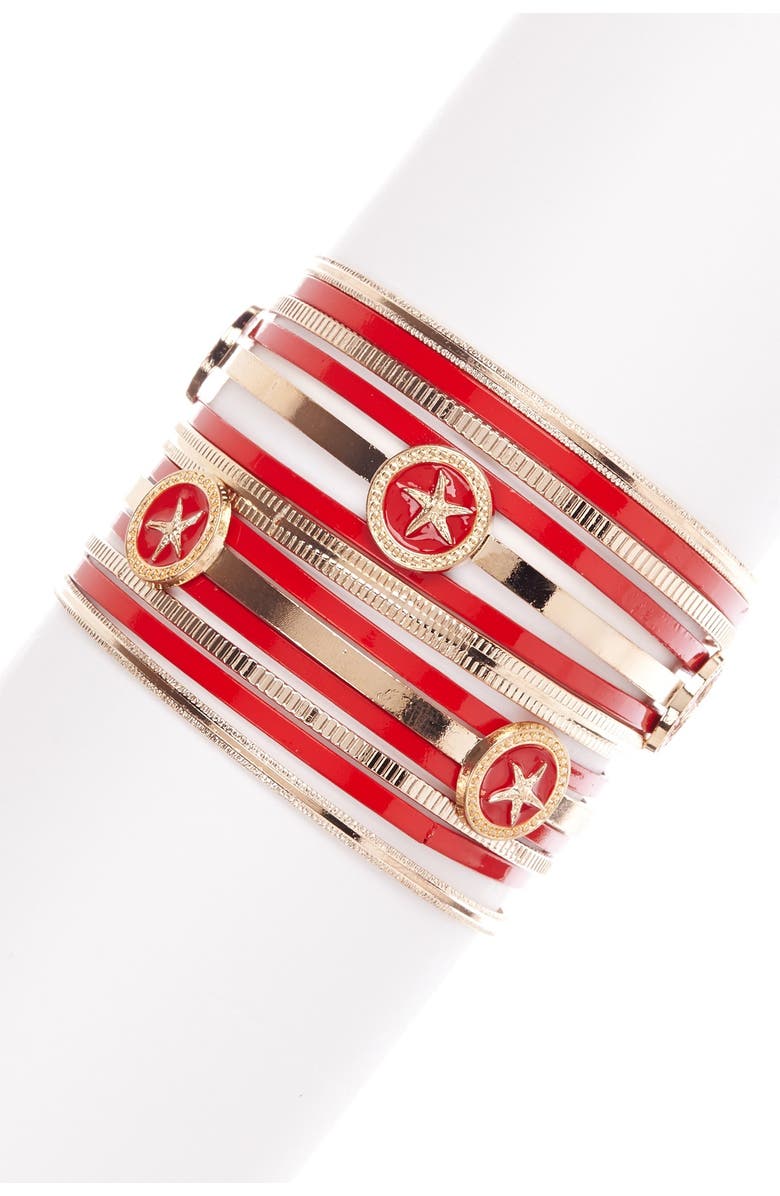 OLIVIA WELLES Starfish Style Bangle - Set of 13, Main, color, 