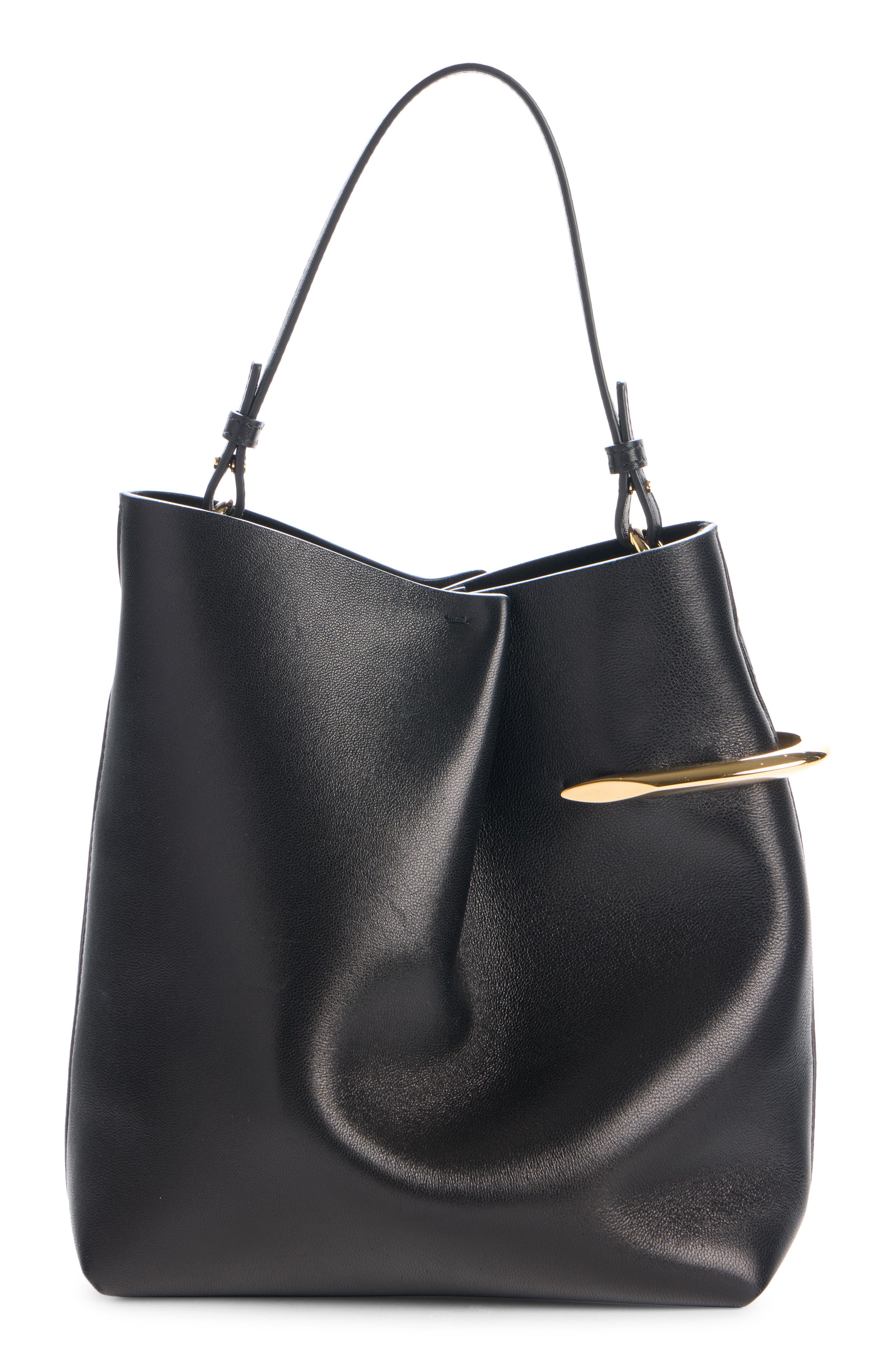 Givenchy Mini Pinch Me Leather Tote, Alternate, color, 001-Black