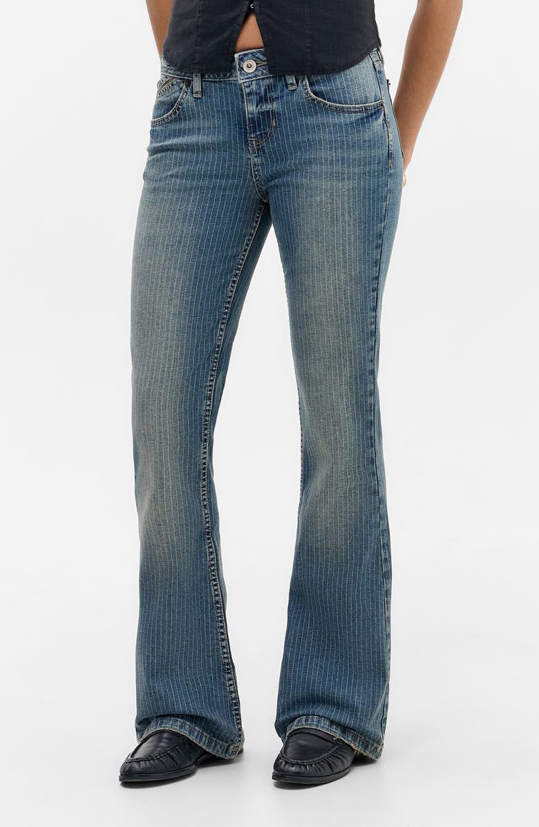 BDG Urban Outfitters Brooke Pinstripe Low Rise Flare Jeans, Main, color, Tinted Stripe