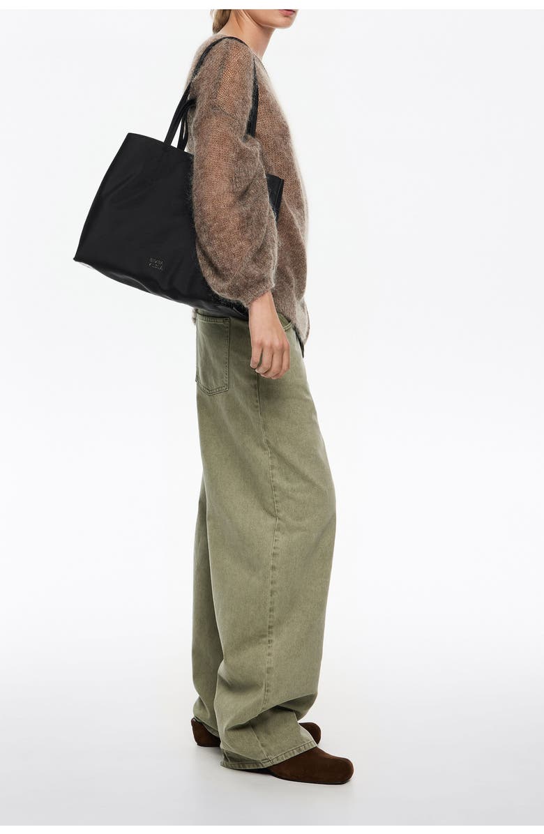 Bimba y Lola Large Nylon Chihuahua Shopper Bag, Alternate, color, Black