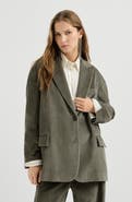 Brunello Cucinelli Cotton corduroy blazer with monili