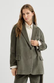 Brunello Cucinelli Cotton corduroy blazer with monili