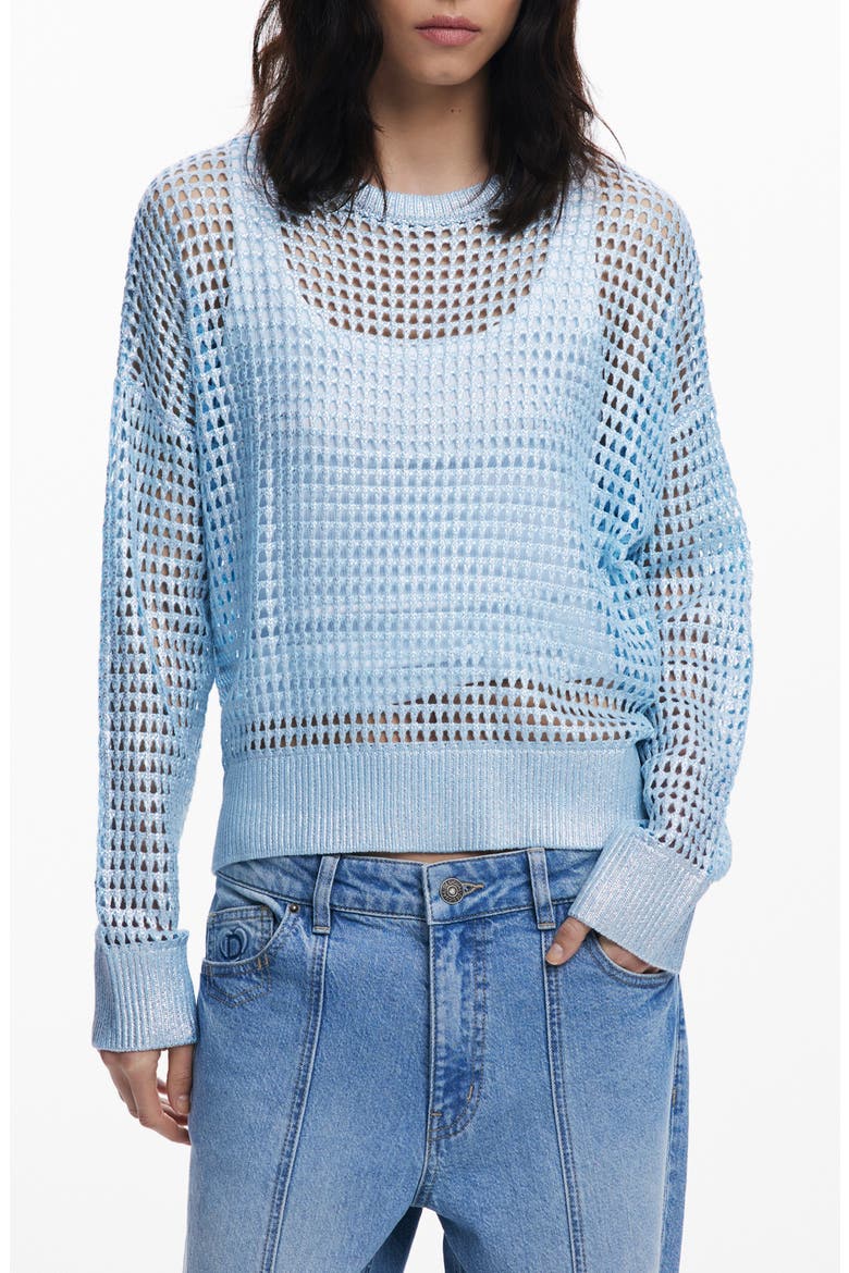 Thin Guage Sweater, Main, color, MEDIUM BLUE