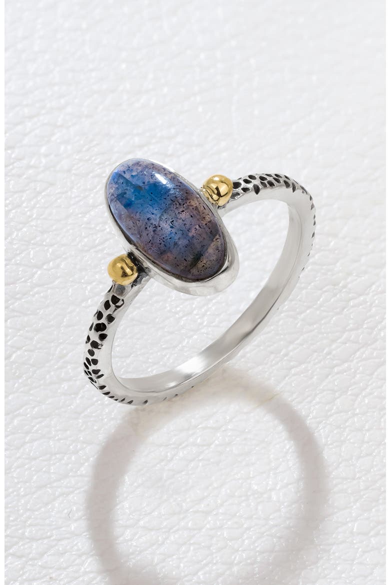 Sterling Silver Oval Ring, Alternate, color, BLUE