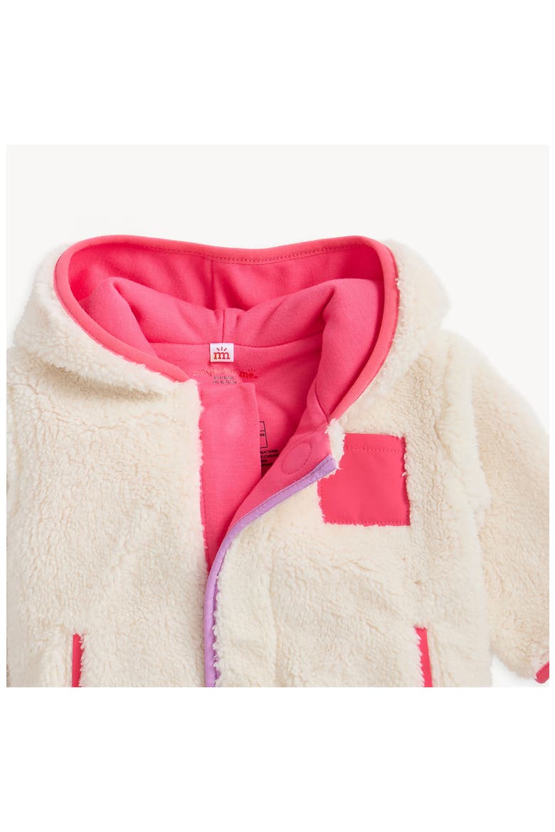 Gentle High Pile Fleece Hooded Magnetic Jacket, Alternate, color, BEIGE