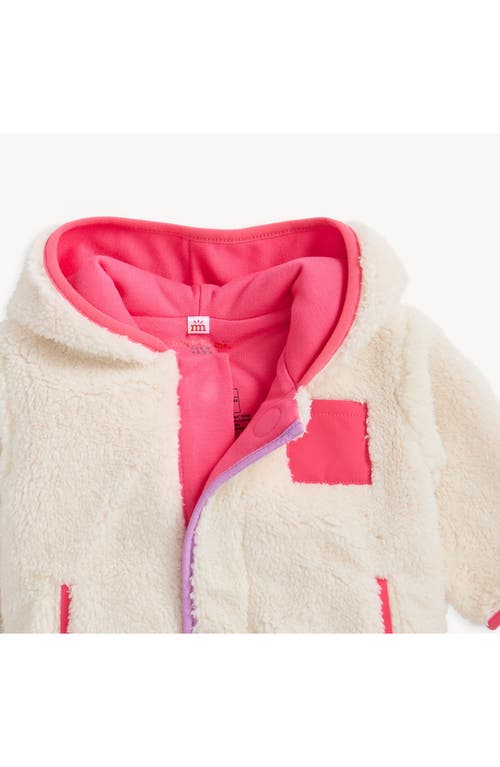Magnetic Me Gentle High Pile Fleece Hooded Magnetic Jacket In Pink