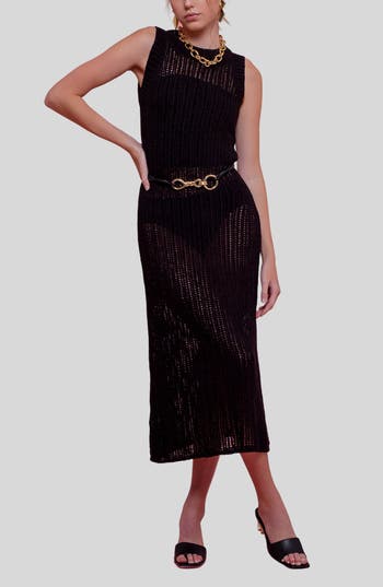BLU PEPPER BLU PEPPER SLEEVELESS KNIT MIDI DRESS