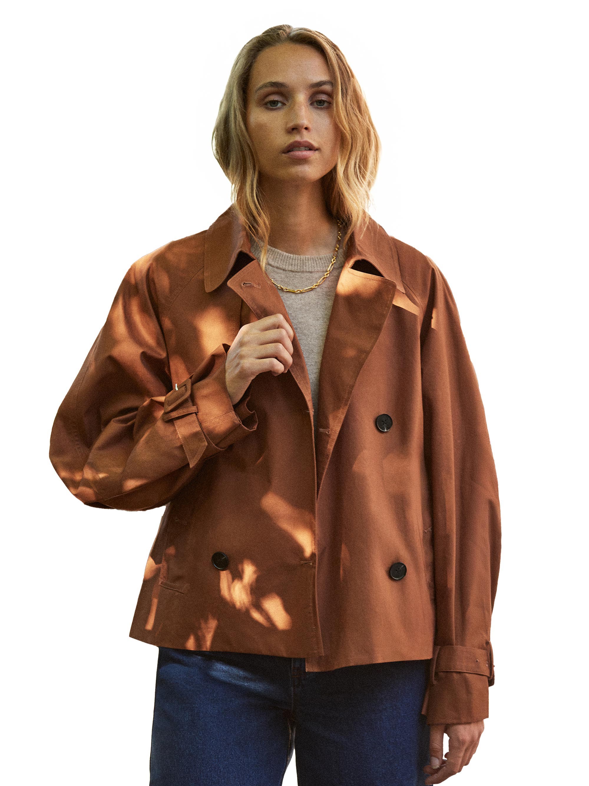 Long Sleeve Short Trench Jacket