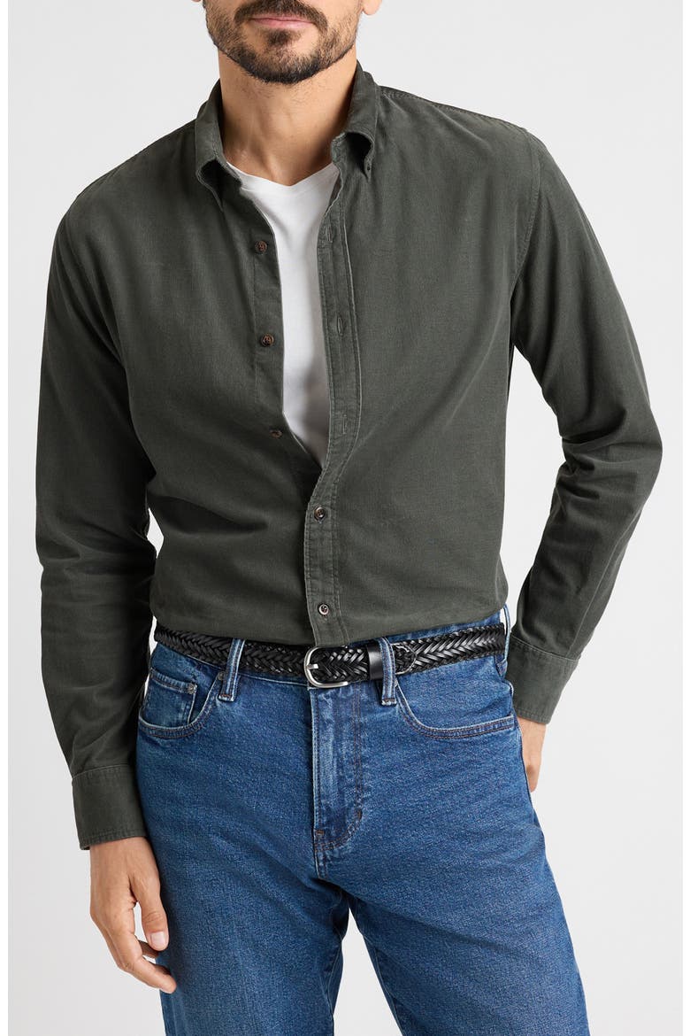 Everyday Slim Fit Corduroy Shirt, Main, color, DEEP STONE