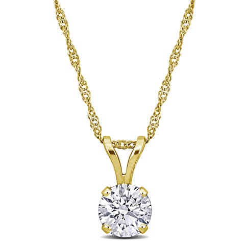 Certified Lab-Grown Diamond Solitaire Necklace 14k