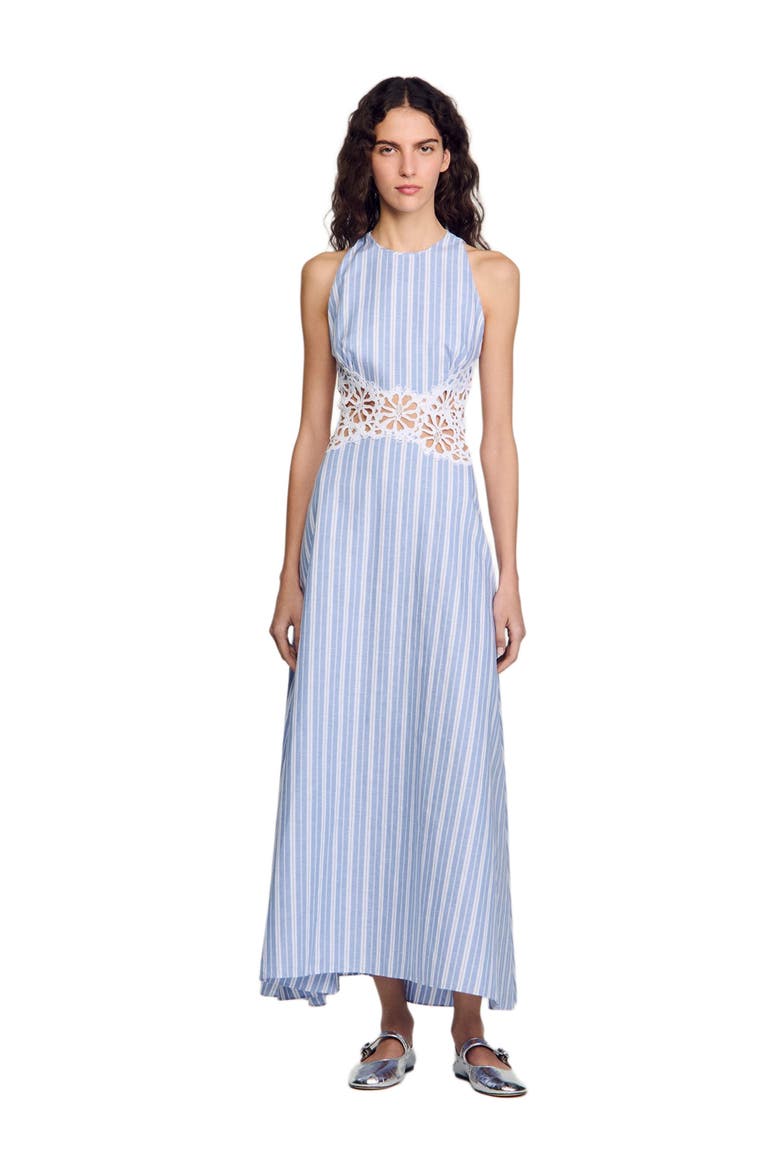 sandro striped maxi dress with lace Striped maxi dress with lace (Women)