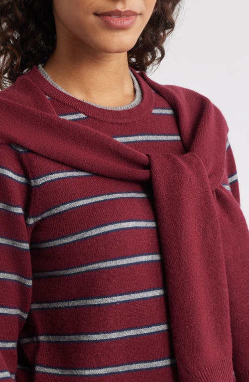 Wit & Wisdom Twofer Tie Sleeve Sweater In Burgundy