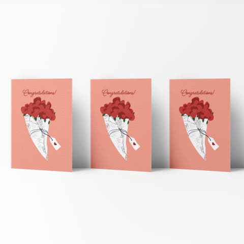 Congratulations Greeting Card Pack (3ct) "Congratulations Roses"