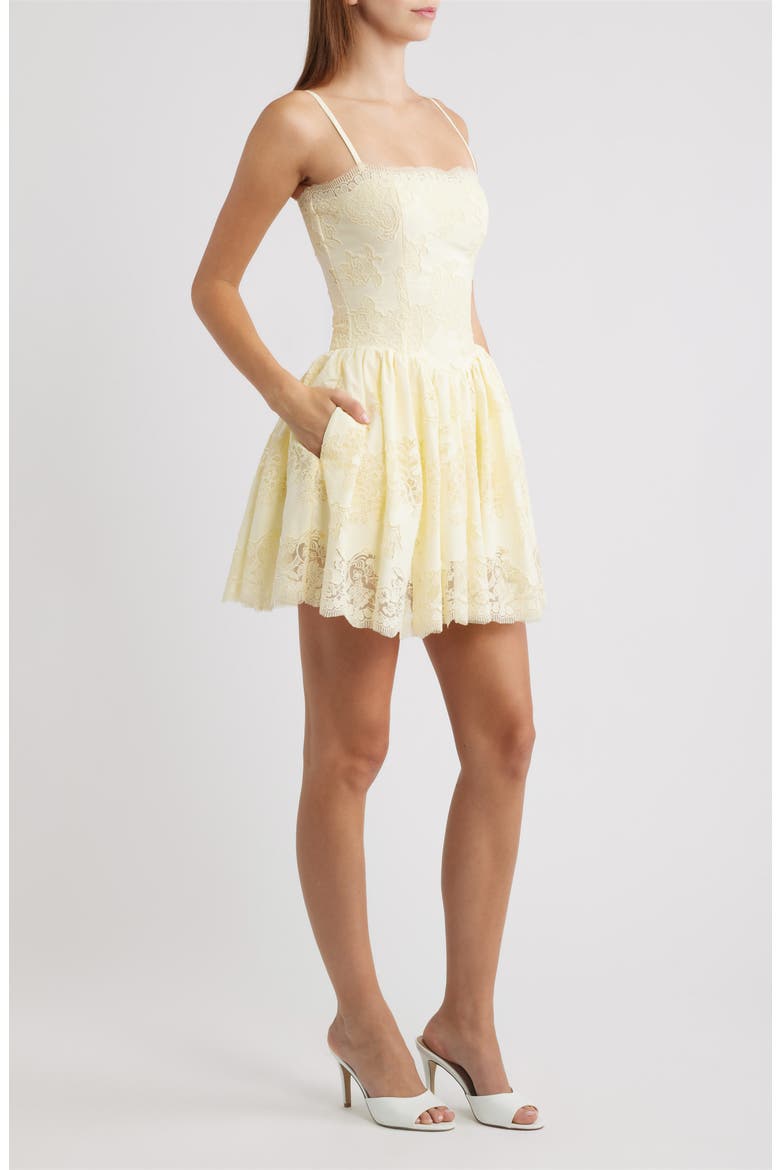 Chloe Broderie Anglaise Minidress, Alternate, color, LEMON