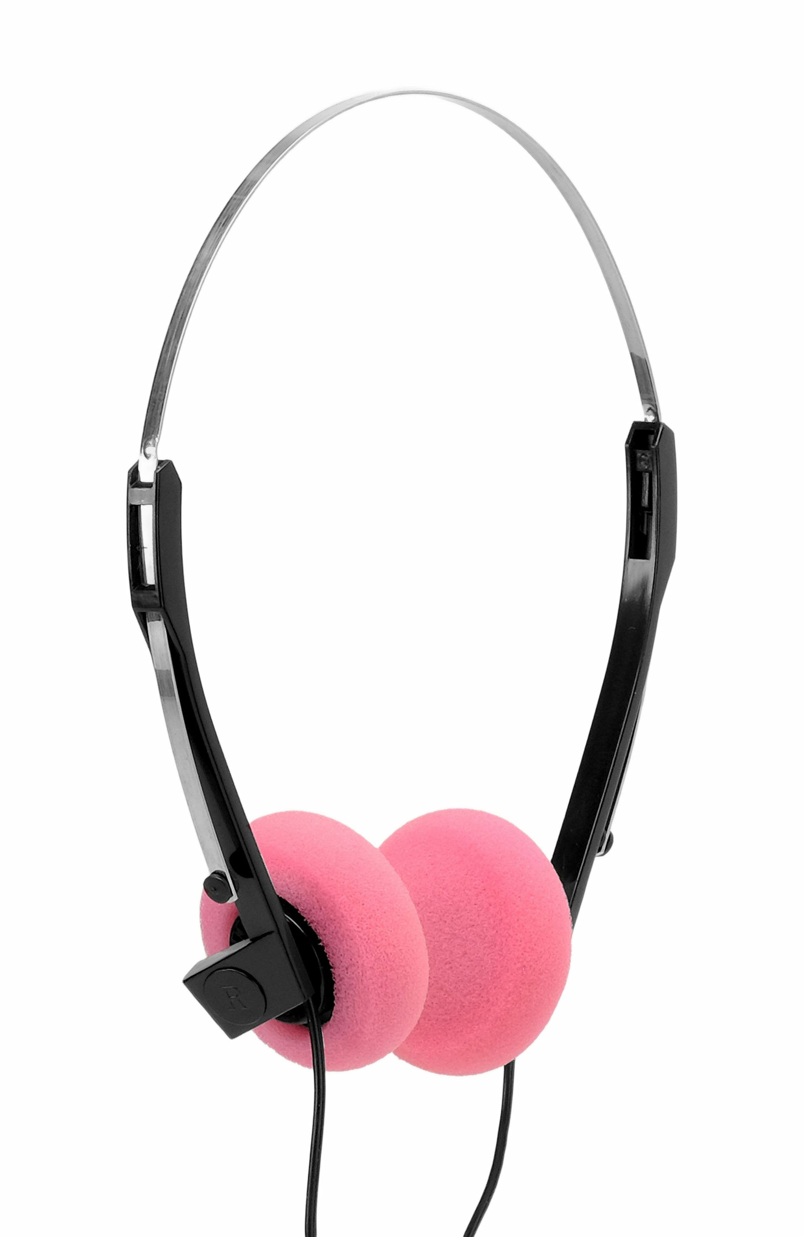 Retrospekt Retro Foam On-Ear Headphones in Pink 