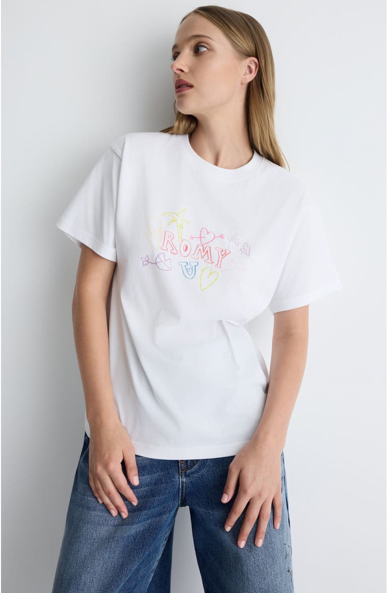 Romy Sketch Tee, Alternate, color, White Print