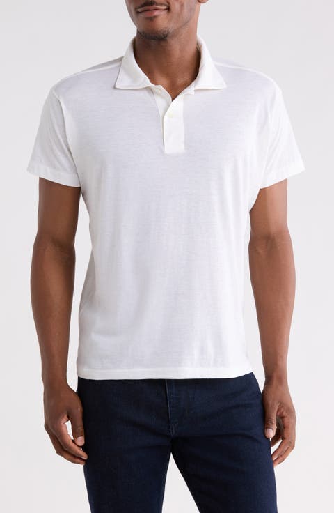 Cool Cotton & Cashmere Blend Knit Polo