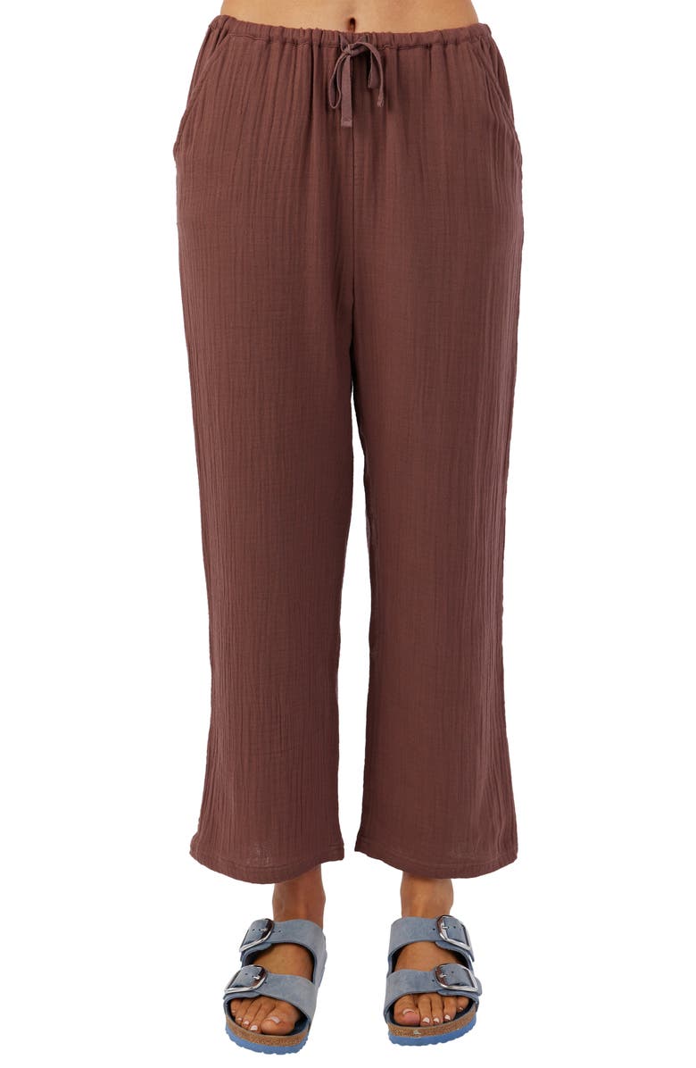 O'Neill Brenda Cotton Gauze Wide Leg Pants, Main, color,