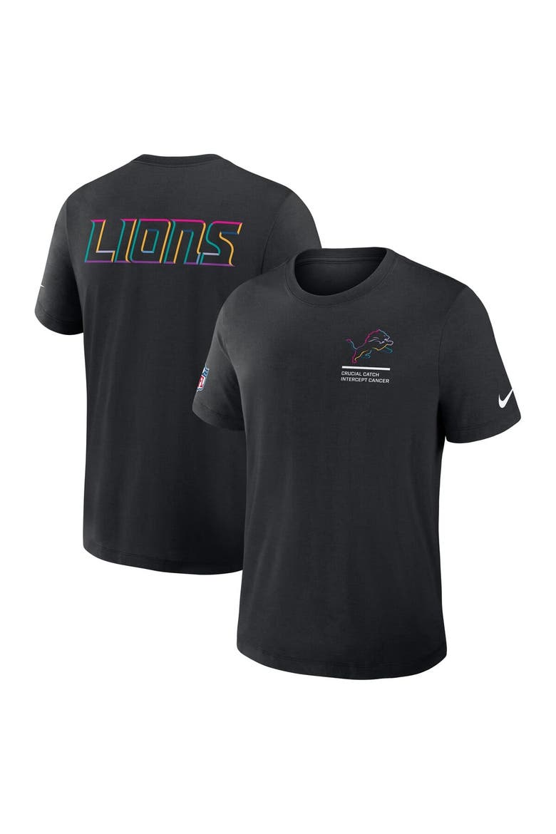 Men's Nike Black Detroit Lions 2025 NFL Crucial Catch Tri-Blend Dri-FIT T-Shirt, Alternate, color, Black