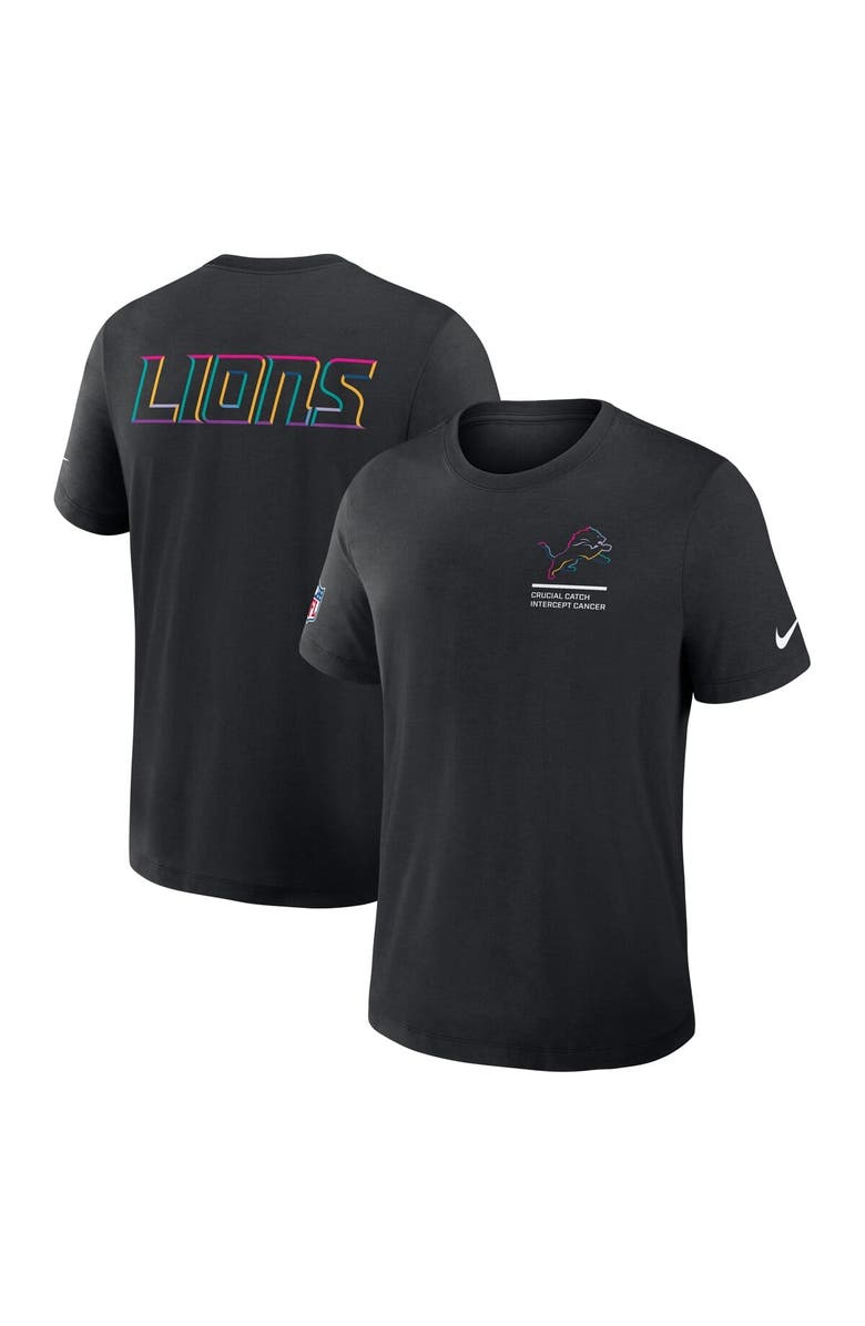 Nike Men's Nike Black Detroit Lions 2025 NFL Crucial Catch Tri-Blend Dri-FIT T-Shirt, Alternate, color, Black