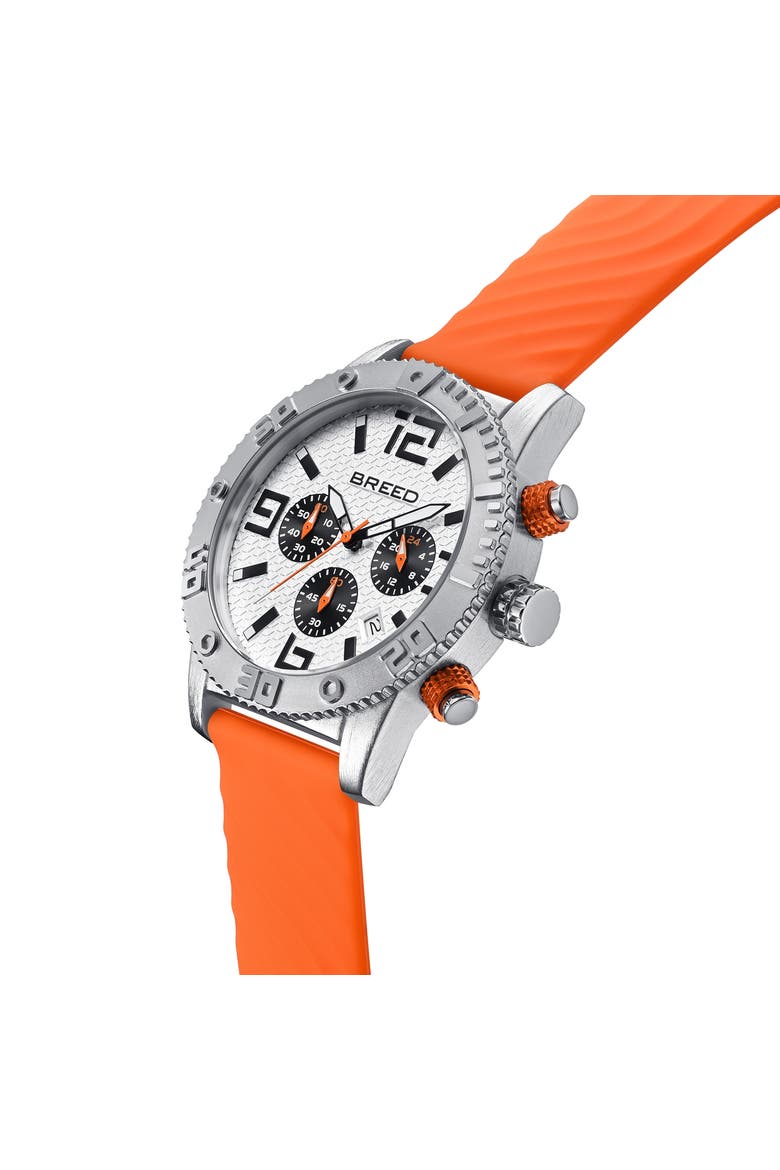 Double Agent Chronograph Watch with Date, Alternate, color, Silver/Orange