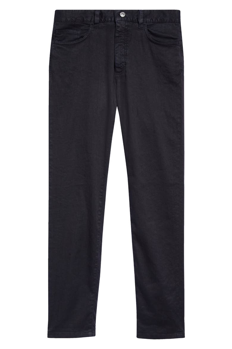 Garment Dyed Stretch Linen & Cotton Slim Fit Jeans, Alternate, color, NAVY