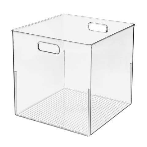 Large Linus Clear Plastic Storage Bin with Handles