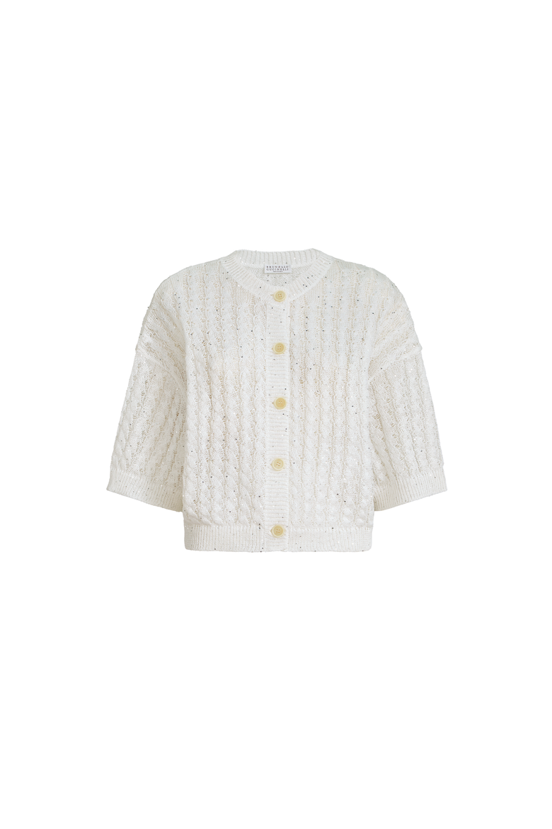 Dazzling cable cardigan, Alternate, color, White