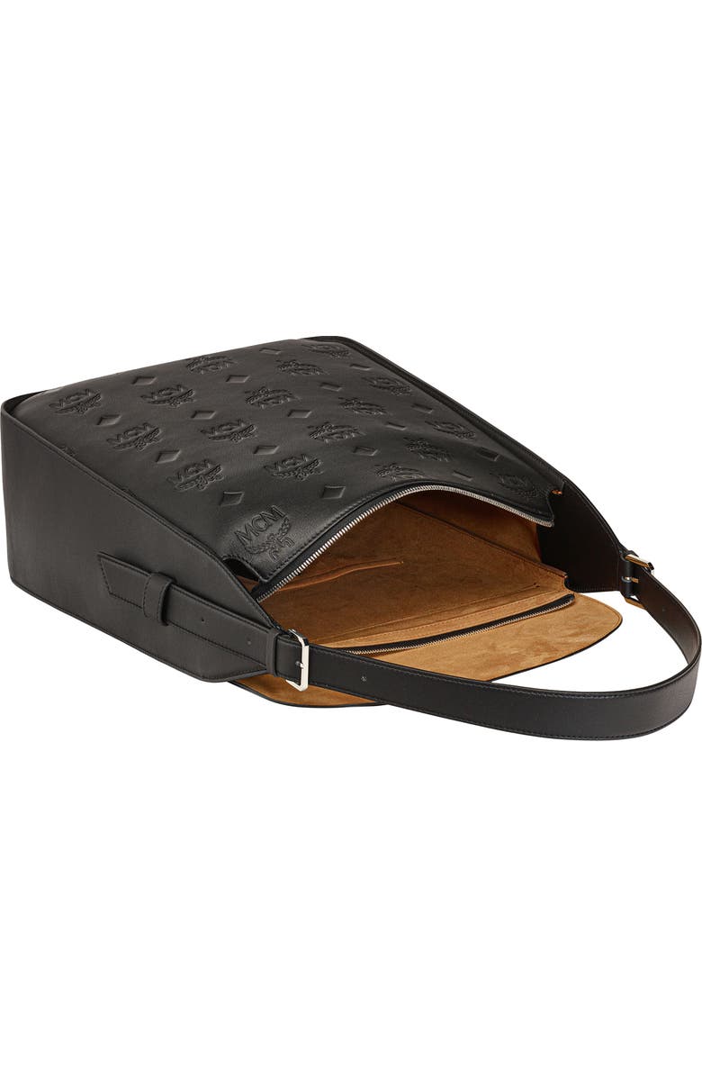 MCM Large Aren Leather Hobo Bag, Alternate, color,