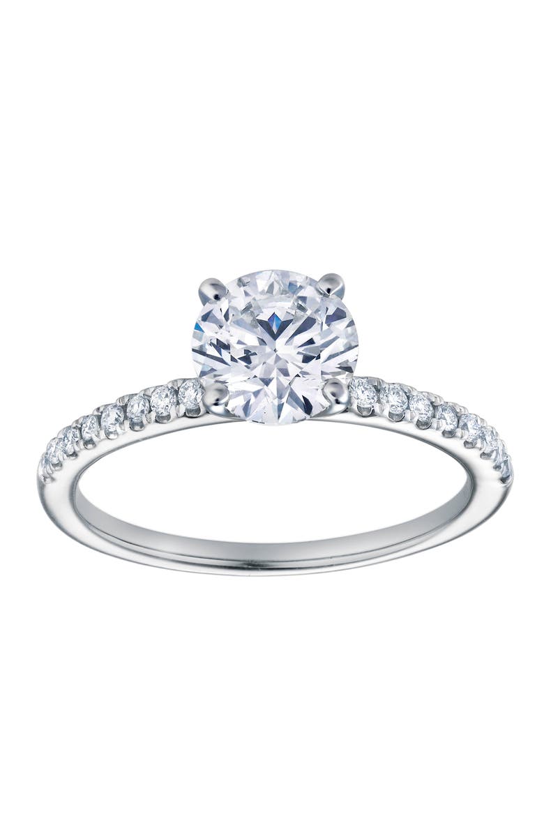Isabella 14K White Gold Round Cut Lab Grown Diamond Halo Engagement Ring - 1.2 ctw, Main, color, 14K White Gold