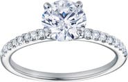 LuvMyJewelry Isabella 14K White Gold Round Cut Lab Grown Diamond Halo Engagement Ring - 1.2 ctw