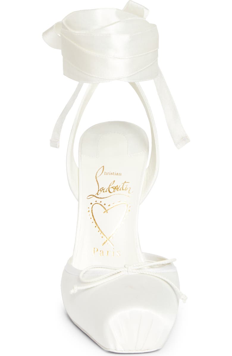 Christian Louboutin Cassia Lace-Up Slingback Pump, Alternate, color, Ivory/ Snow