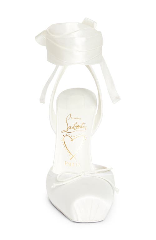 Christian Louboutin Cassia Lace-up Slingback Pump In White