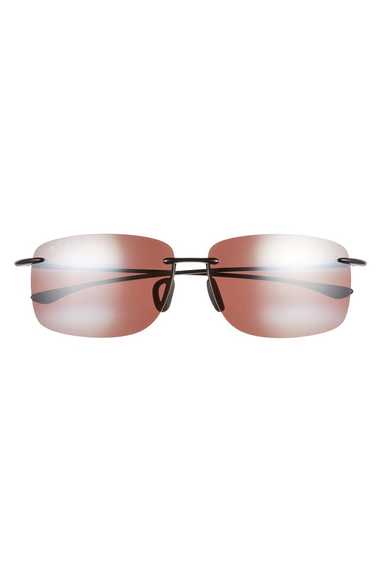 Hema 62mm PolarizedPlus2® Oversize Rimless Sunglasses, Alternate, color, MAUI ROSE/ GLOSS BLACK