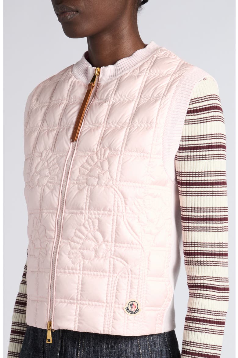 Floral Quilted Hybrid Puffer/Sweater Vest, Alternate, color, PINK