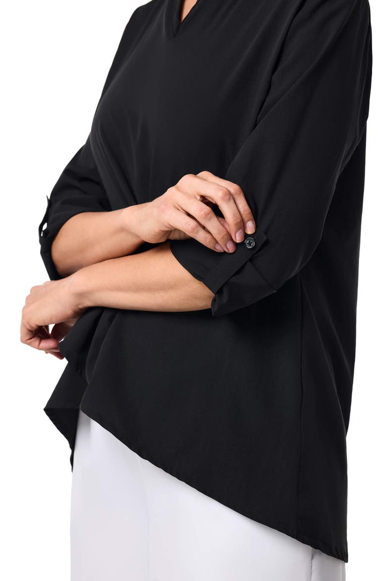 Women's Santa Barbara Tunic Top with Roll-Up Sleeves, UPF 50+ Sun Protection, Alternate, color, Black