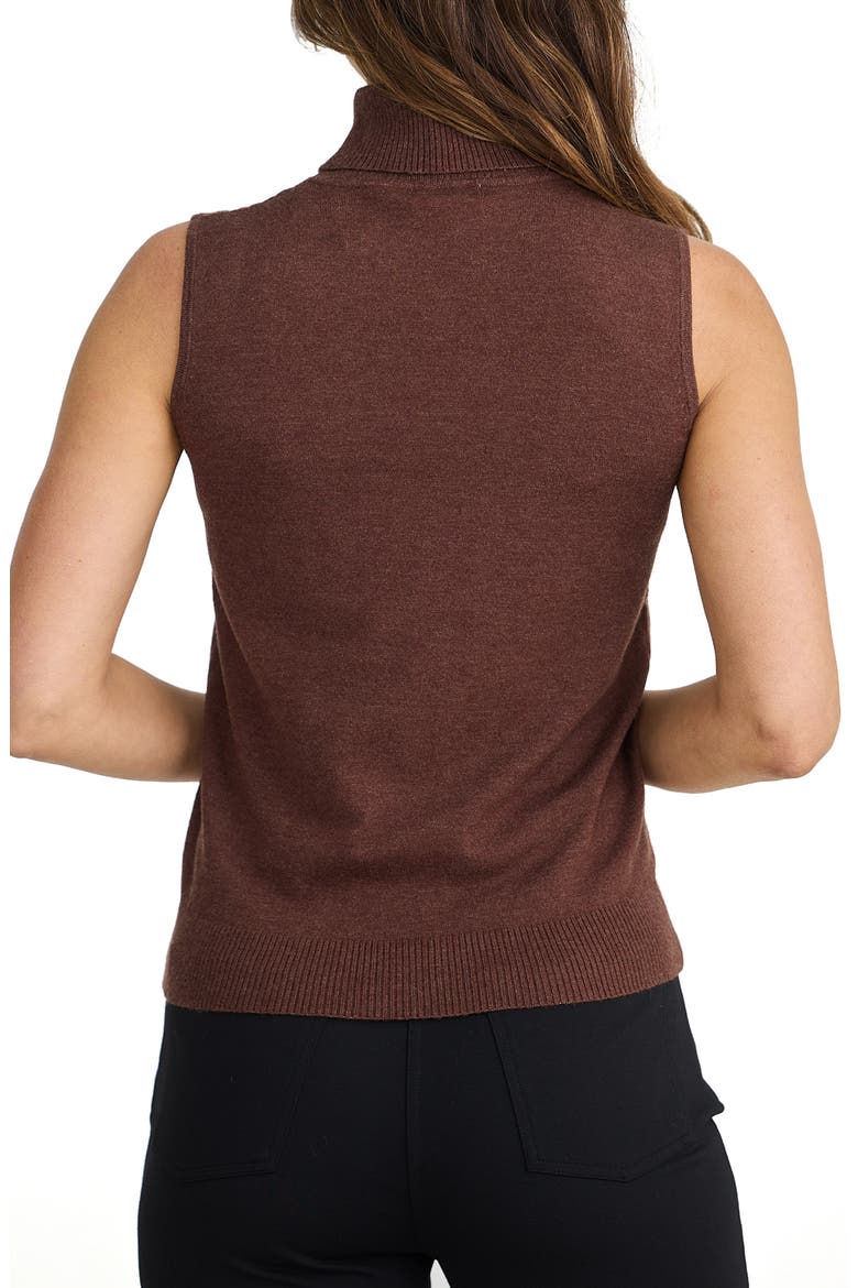 Skye Sleeveless Turtleneck Sweater, Alternate, color, CHOCOLATE MARLE