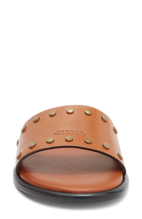 Isabel Marant Vikee Logo Slide Sandal In Brown