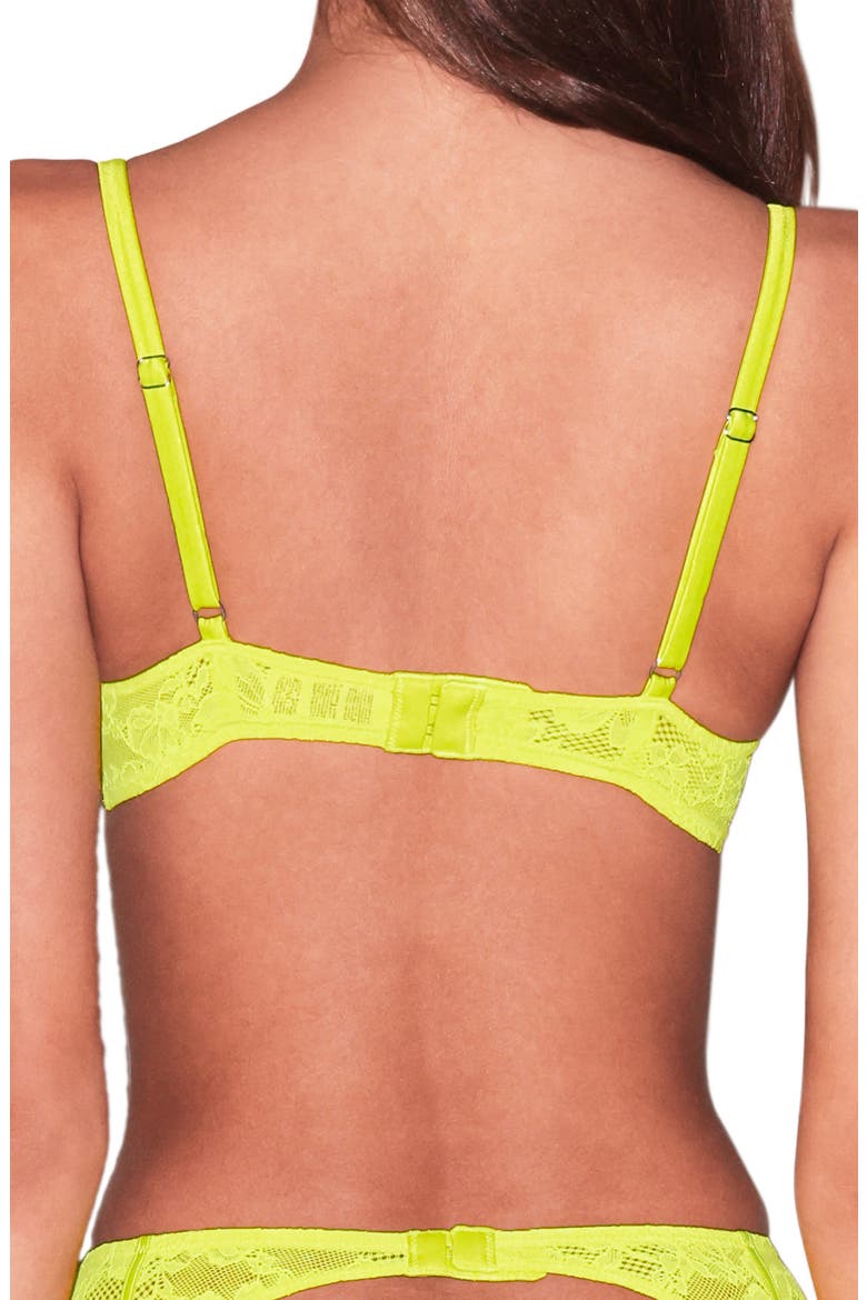 Le Stretch Lace Demi Bra, Alternate, color, NEON YELLOW