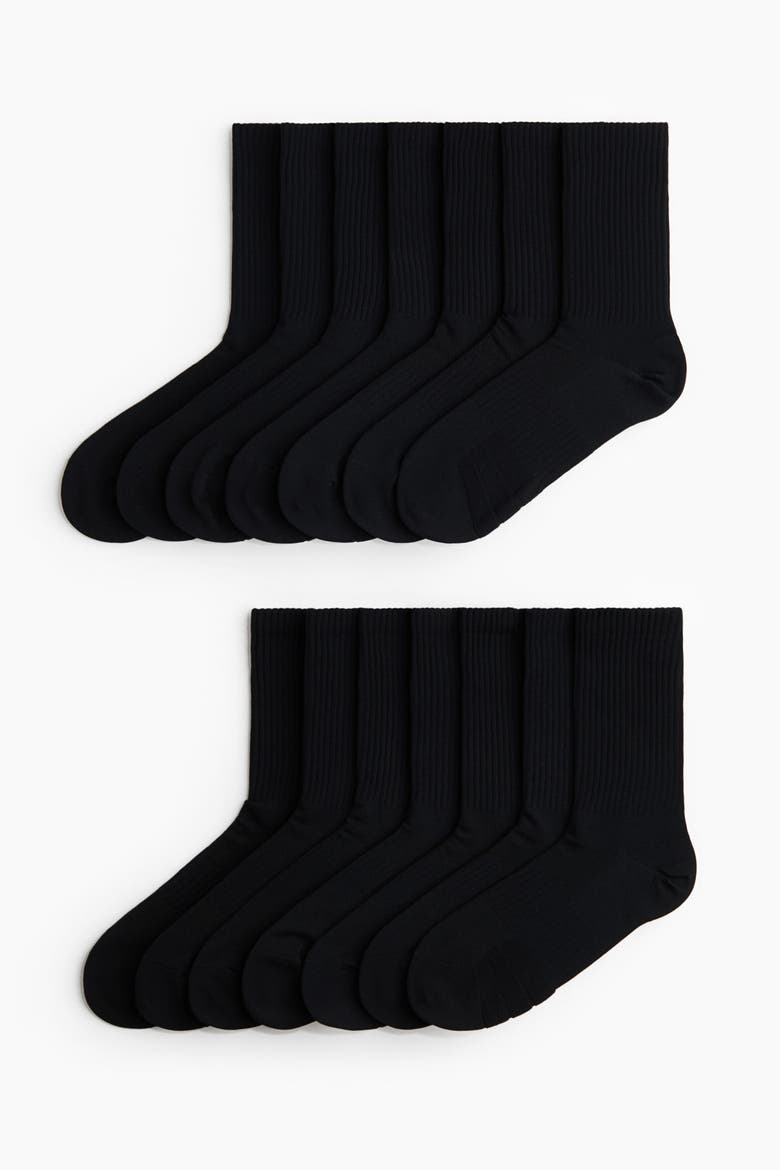 7-pack Sports Socks With Drymove, Main, color, Black
