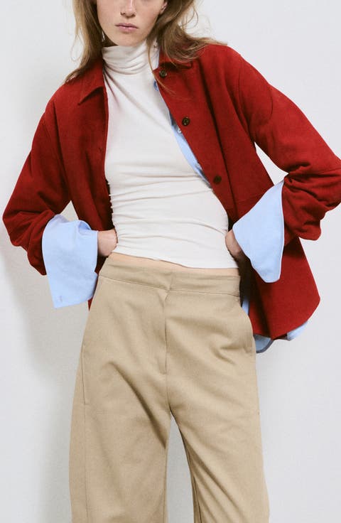 Oversized Suede Leather Shirt