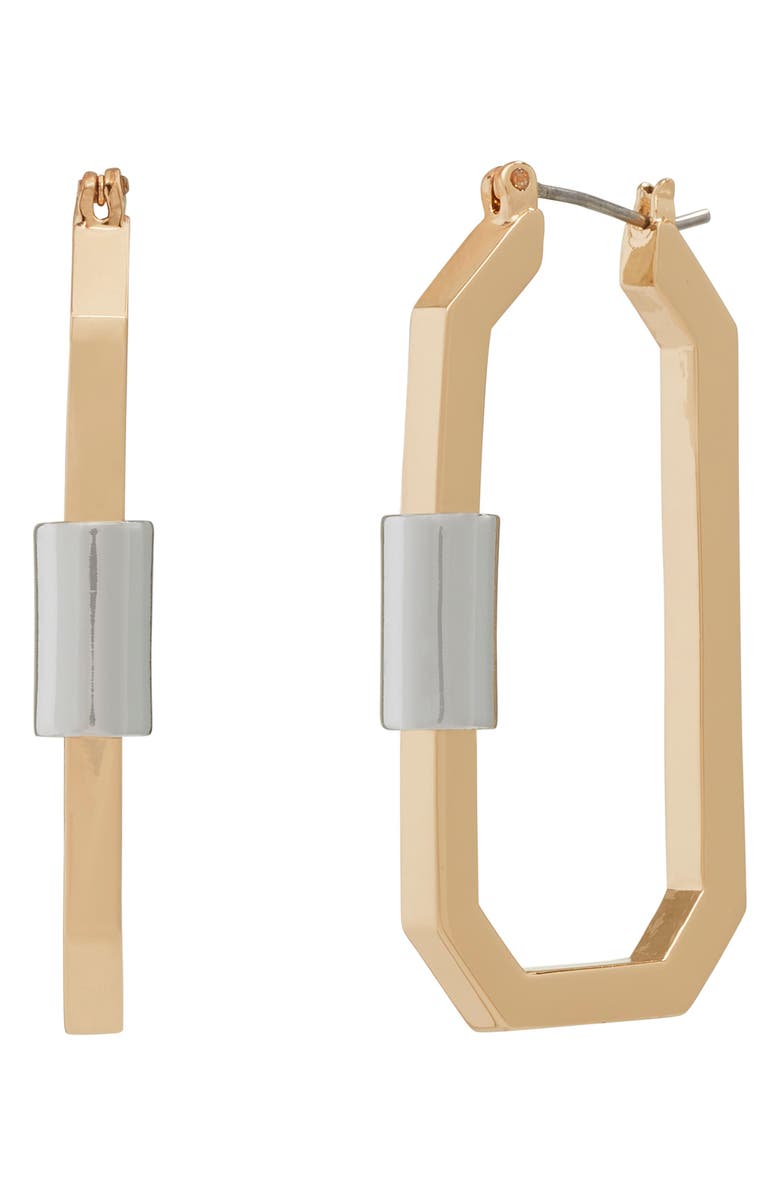 AllSaints Hex Carabiner Hoop Earrings, Main, color, 