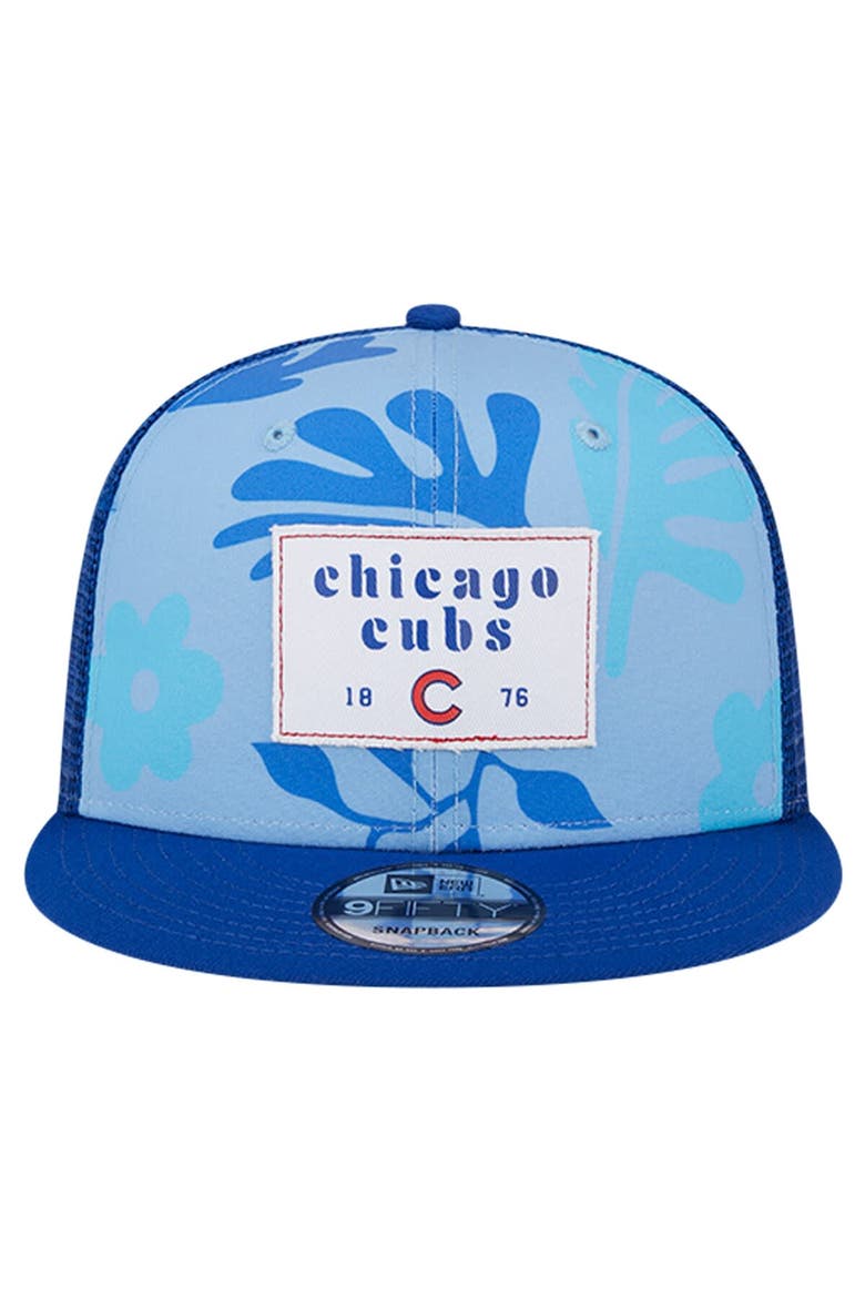 Men's New Era Royal Chicago Cubs Bikini Bottom Trucker 9FIFTY Snapback Hat, Alternate, color, Royal