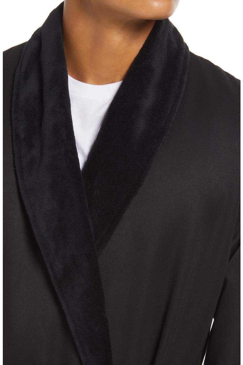 Fleece Lined Robe, Alternate, color, BLACK