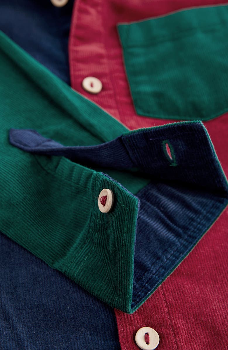 NEXT Kids' Colorblock Cotton Corduroy Button-Up Shirt, Alternate, color, 