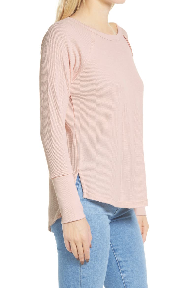 Thermal Knit Top, Alternate, color, PINK SMOKE HEATHER